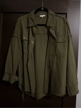 Olive Green Women’s Distressed Jacket